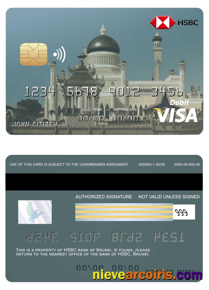 Brunei HSBC bank visa card